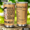 Camellia Personalized Book Reading Power Nutrition Facts Stainless Steel Tumbler - Double-Walled Insulation Vacumm Flask - Gift For Book Lovers, Nerd, International Book Day