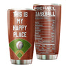 Camellia Persionalized Golf Happy Place Stainless Steel Tumbler - Customized Double - Walled Insulation Thermal Cup With Lid Gift For Golf Lover