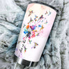 Camellia Persionalized Watercolor Hummingbird Stainless Steel Tumbler - Customized Double - Walled Insulation Thermal Cup With Lid