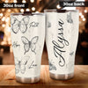 Camellia Personalized Butterfly Faith Hope Love White Stainless Steel Tumbler-Double-Walled Travel Therma Cup With Lid 01
