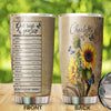 Camellia Personalized Faith God Says You Are Sunflower Stainless Steel Tumbler-Thermal Flask Travel Therma Cup With Lid