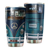 Camellia Personalized Blue Royal Hippie Van Stainless Steel Tumbler - Double-Walled Insulation Vacumm Flask - For Christmas Gift, Thanksgiving Gift, Drivers Gift