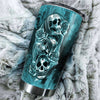 Camellia Personalized 3D Gothic Skulls Stainless Steel Tumbler - Customized Double-Walled Insulation Adventure Thermal Cup With Lid