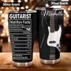 Camellia Personalized Bass Guitar Facts Stainless Steel Tumbler - Double-Walled Insulation Vacumm Flask - Gift For Guitar Players, Guitar Lovers, Music Fans
