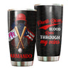 Camellia Persionalized 3D Baseball Puerto Rican Blood Runs Through My Veins Basketball Stainless Steel Tumbler - Customized Double - Walled Insulation Travel Thermal Cup With Lid Gift For Baseball Player