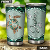 Camellia Personalized Turtle Mom And Baby Stainless Steel Tumbler-Thermal Flask Travel Therma Cup With Lid