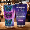 Camellia Personalized Butterfly They Whispered To Her You Can't Withstand The Storm Stainless Steel Tumbler - Double-Walled Insulation Vacumm Flask - For Thanksgiving, Memorial Day, Christians,