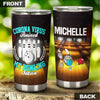 Camellia Personalized Corona Virus Ruined My Bowling Stainless Steel Tumbler - Double-Walled Insulation Vacumm Flask - Gift For Bowling Lovers, National Bowling Day 8th August