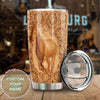 Camellia Persionalized 3D Leather Horse Stainless Steel Tumbler - Customized Double - Walled Insulation Thermal Cup With Lid