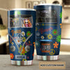 Camellia Persionalized Vintage Girl With Elephant Stainless Steel Tumbler - Customized Double - Walled Insulation Travel Thermal Cup With Lid