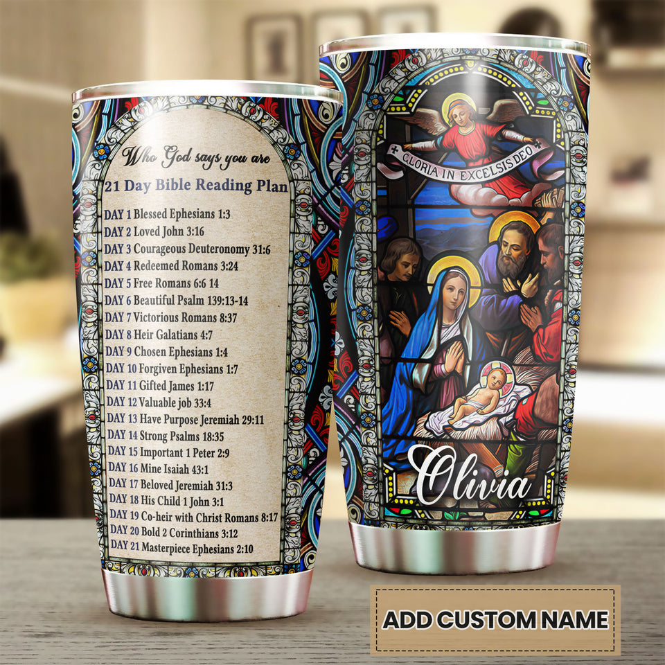 Camellia Personalized Christ Family God Says You Are Stainless Steel Tumbler-Double-Walled Insulation Travel Cup With Lid