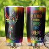 Camellia Persionalized LGBT Dragon Dont Afraid To Show Your True Color Stainless Steel Tumbler - Customized Double - Walled Insulation Travel Thermal Cup With Lid