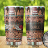 Camellia Personalized Horse Gypsy Leather Style Stainless Steel Tumbler - Double-Walled Insulation Vacumm Flask - Gift For Horse Lovers, Cowgirls, Cowboys, Perfect Christmas, Thanksgiving Gift