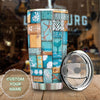 Camellia Personalized Beach Lover Stainless Steel Tumbler - Customized Double-Walled Insulation Travel Thermal Cup With Lid