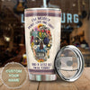 Camellia Personalized Hippie Retro Skull I'm Mostly Peace Love And Light Stainless Steel Tumbler-Sweat-Proof Double Wall Travel Cup With Lid