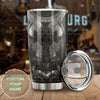 Camellia Personalized Dark Irish Armor Stainless Steel Tumbler - Customized Double-Walled Insulation Travel Thermal Cup With Lid