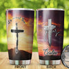 Camellia Personalized The Cross It's About The Jesus Stainless Steel Tumbler-Double-Walled Insulation Travel Cup With Lid