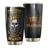Camellia Persionalized 3D Skullcap Kings Have Beard Stainless Steel Tumbler - Customized Double - Walled Insulation Thermal Cup With Lid