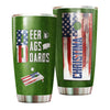 Camellia Personalized Beer Bag USA FLag Stainless Steel Tumbler - Double-Walled Insulation Vacumm Flask - Gift For Beer Lovers, International Beer's Day