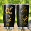 Camellia Personalized Dragonfly Sunflower To My Daughter I Always Love You Stainless Steel Tumbler - Customized Double-Walled Insulation Travel Thermal Cup With Lid