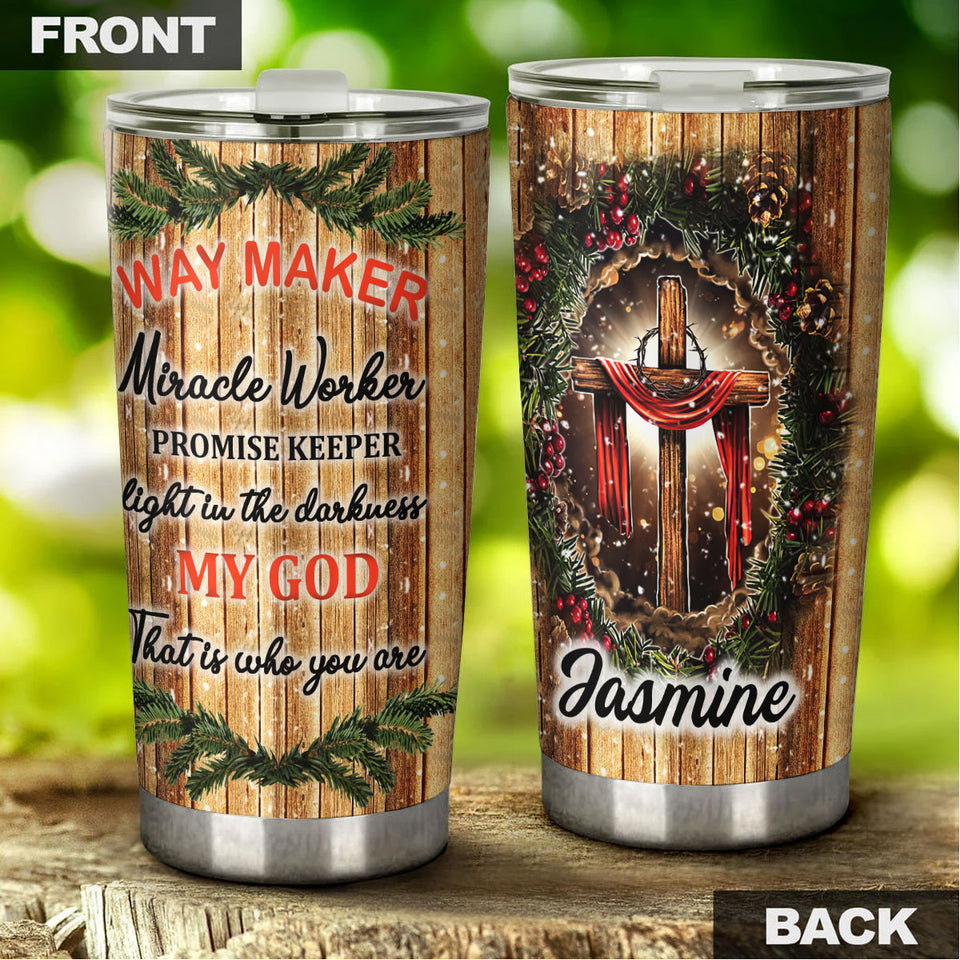 Camellia Personalized God That Is Who You Are  Chirstmas Stainless Steel Tumbler- Double-Walled Insulation Travel Tharma Cup With Lid