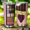 Camellia Personalized Chocolate Eye Shadow Palette Stainless Steel Tumbler - Customized Double-Walled Insulation Travel Thermal Cup With Lid Gift For Makeup Lover Girl