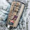 Camellia Personalized Bible Daughter Of The King Stainless Steel Tumbler - Customized Double-Walled Insulation Travel Thermal Cup With Lid Gift For Christian