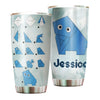 Camellia Personalized Cute Elephant Origami Stainless Steel Tumbler-Double- Walled Insulation Cup With Lid Travel Mug