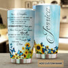 Camellia Personalized Blue Butterfly Mom To Daughter Stainless Steel Tumbler - Double-Walled Insulation Vacumm Flask - For Thanksgiving, Memorial Day, Daughter's Gift