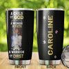 Camellia Personalized Black Women Faith Stainless Steel Tumbler - Double-Walled Insulation Vacumm Flask - Gift For Black Queen, International Women's Day, Hippie Girls 03