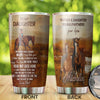 Camellia Personalized Horse Dad To Daughter Stainless Steel Tumbler - Double-Walled Insulation Vacumm Flask - Gift For Horse Lovers, Cowgirls, Cowboys, Perfect Christmas, Thanksgiving Gift