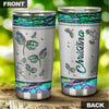 Camellia Personalized Dragonfly Jewelry Style Stainless Steel Tumbler - Customized Double-Walled Insulation Travel Thermal Cup  With Lid Gift For Dragonfly Lover