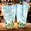 Camellia Personalized Blue Butterfly Mom To Daughter Stainless Steel Tumbler - Double-Walled Insulation Vacumm Flask - For Thanksgiving, Memorial Day, Daughter's Gift