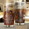 Camellia Personalized Horse Dad To Daughter Stainless Steel Tumbler - Double-Walled Insulation Vacumm Flask - Gift For Horse Lovers, Cowgirls, Cowboys, Perfect Christmas, Thanksgiving Gift