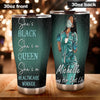 Camellia Personalized Black Nurse Stainless Steel Tumbler - Double-Walled Insulation Vacumm Flask - Gift For Black Queen, International Women's Day, Nurse's Day