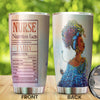 Camellia Personalized Black Nurse Nutritions Facts Stainless Steel Tumbler - Double-Walled Insulation Vacumm Flask - Gift For Nurse, Christmas Gift, International Nurses Day
