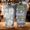 Camellia Personalized White Flower Butterfly A Piece Of My Heart Lives In Heaven Stainless Steel Tumbler - Customized Double-Walled Insulation Travel Thermal Cup With Lid