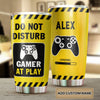 Camellia Personalized Gamer At Play Do Not Disturb Stainless Steel Tumbler-Thermal Flask Travel Therma Cup With Lid Gift For Game Player