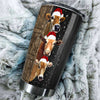 Camellia Personalized 3D Christmas Cow Stainless Steel Tumbler - Customized Double-Walled Insulation Travel Thermal Cup With Lid