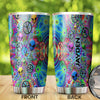 Camellia Personalized Alien Tide Dye Hippie Stainless Steel Tumbler - Double-Walled Insulation Vacumm Flask - Gift For Christmas, Alien Fans