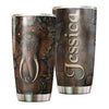 Camellia Personalized Mandala Elephant Stainless Steel Tumbler-Sweat-Proof Double Wall Travel Cup With Lid