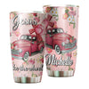 Camellia Personalized Faith Jesus Take The wheel Pink Car Stainless Steel Tumbler-Double-Walled Insulation Travel Cup With Lid