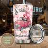 Camellia Personalized Faith Jesus Take The wheel Pink Car Stainless Steel Tumbler-Double-Walled Insulation Travel Cup With Lid