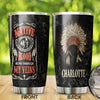 Camellia Personalized Native American Blood Runs Through My Veins Stainless Steel Tumbler-Double-Walled Insulation Travel Cup With Lid