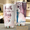 Camellia Personalized Nurse Faith Over Fear Stainless Steel Tumbler - Double-Walled Insulation Vacumm Flask - Gift For Nurse, Christmas Gift, International Nurses Day