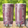 Camellia Personalized Mental Style Jewelry Crochet Heart Stainless Steel Tumbler-Double-Walled Insulation Travel Cup With Lid 01