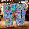Camellia Personalized Alien Tide Dye Hippie Stainless Steel Tumbler - Double-Walled Insulation Vacumm Flask - Gift For Christmas, Alien Fans