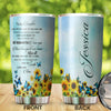 Camellia Personalized Blue Butterfly Mom To Daughter Stainless Steel Tumbler - Double-Walled Insulation Vacumm Flask - For Thanksgiving, Memorial Day, Daughter's Gift