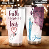 Camellia Personalized Nurse Faith Over Fear Stainless Steel Tumbler - Double-Walled Insulation Vacumm Flask - Gift For Nurse, Christmas Gift, International Nurses Day