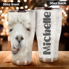 Camellia Personalized Cute white Camel Face Stainless Steel Tumbler-Double-Walled Insulation Travel Cup With Lid Gift For Animal Lover Camel Lover